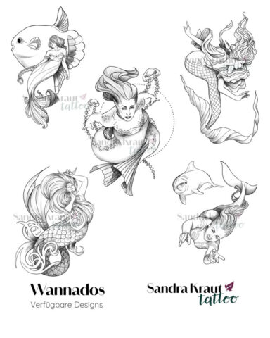 Tattoo Design Meerjungfrauen Blackwork